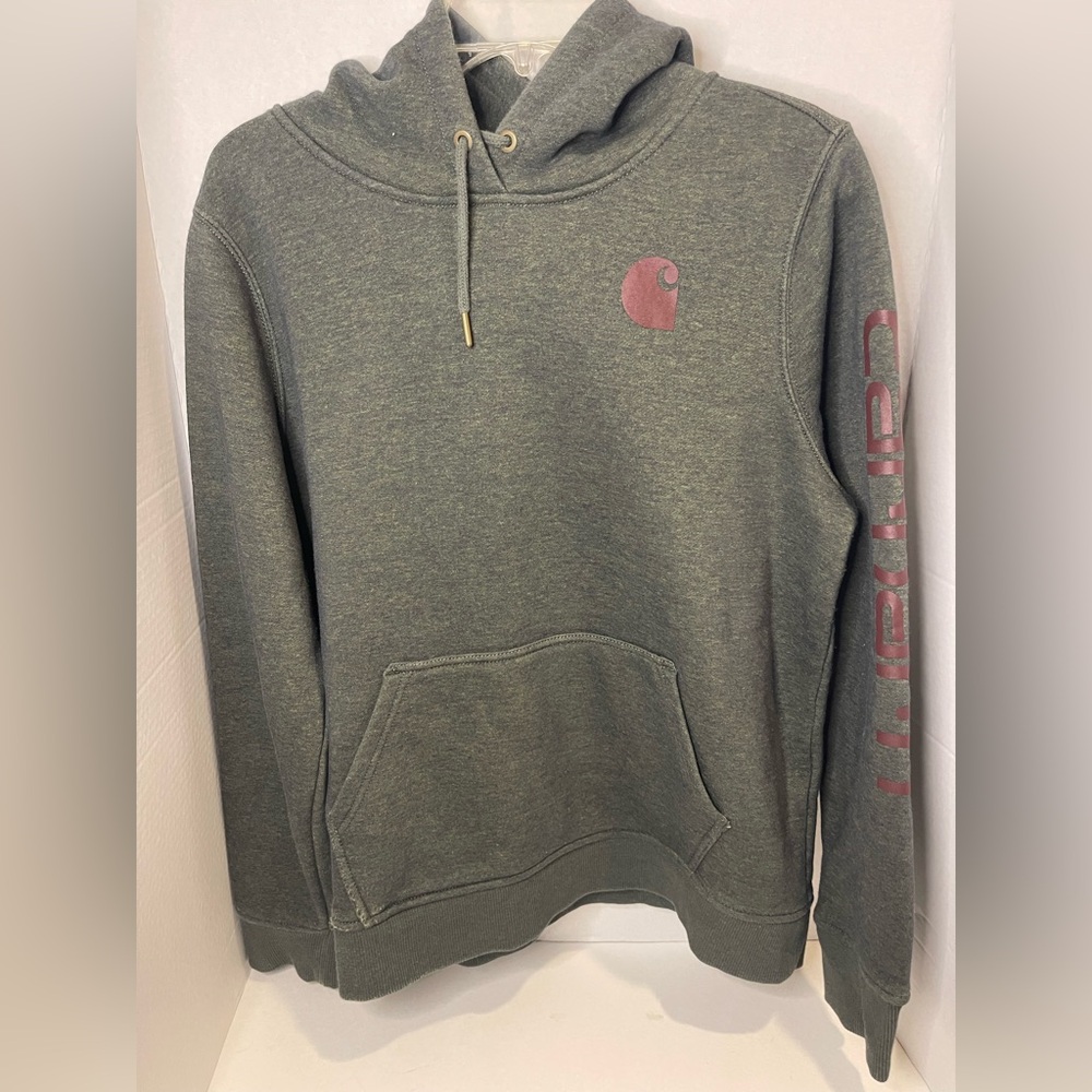 Carhartt Green Hoodie with Brown Logo